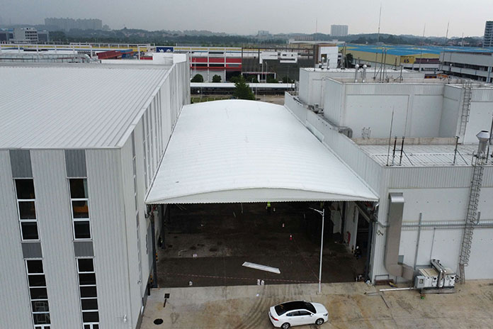 氢能源公司电动伸缩雨棚